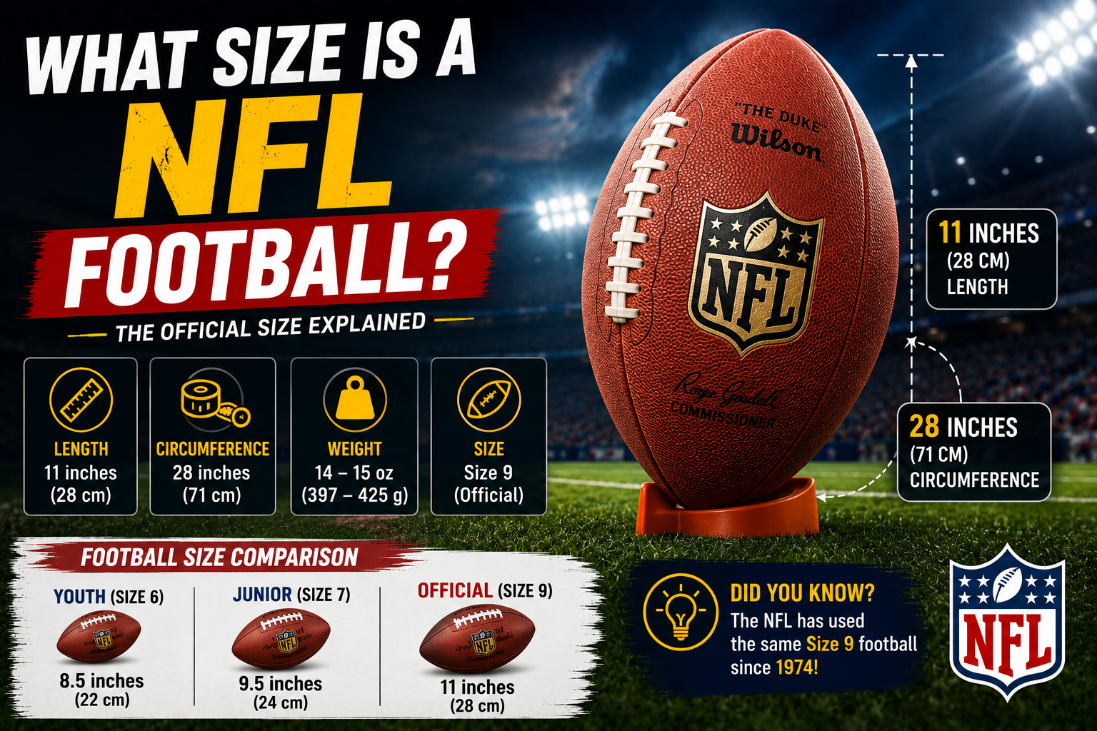 what size is a nfl football